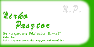 mirko pasztor business card